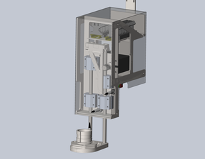 Общий вид каретки. В верхней части - клемники ЗНИ-2,5 для расключения датчиков и моторов. В этом же отсеке расположился, по факту, и омический датчик. (2977 просмотров) <a class='original' href='./download/file.php?id=124021&mode=view' target=_blank>Загрузить оригинал (1.55 МБ)</a>