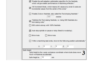 Первый параметр, который отвечает за подъем оси зед - безопасная высота - в настройках, всегда станок будет подниматься на эту заданную высоту вначале и в конце любой программы - независимо от кода (6932 просмотра) <a class='original' href='./download/file.php?id=181690&mode=view' target=_blank>Загрузить оригинал (76.63 КБ)</a>