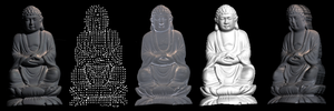 3д реконструкцию по фото<br />Example of reconstruction using &quot;Buddha&quot; image set. From left to right: source image (1 of 12), normal vectors, albedo map, depth map, and a reconstructed view. (9352 просмотра) <a class='original' href='./download/file.php?id=31053&mode=view' target=_blank>Загрузить оригинал (253.44 КБ)</a>