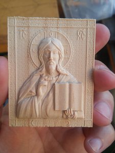 Пока жду приезда шпинделя из китая, решил в место него поставить обычный китайский гравер 130 ватт за 1000+ рублей, дощечка из поддона, и вот что получилось! На фото иконка только из под фрезы.<br />Правда шумный он слишком, но результатом вполне доволен! (2308 просмотров) <a class='original' href='./download/file.php?id=87084&mode=view' target=_blank>Загрузить оригинал (2.4 МБ)</a>